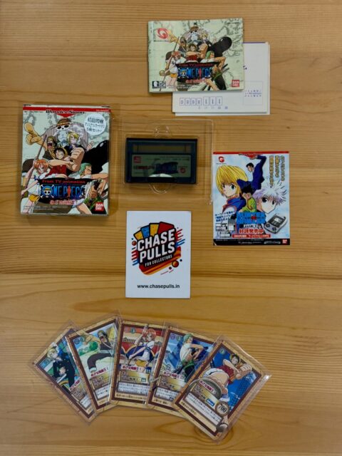 Not for sale - personal collection only.
The first official One Piece game: From TV Animation: One Piece - Mezase Kaizokuou!, released in Japan for the Bandai WonderSwan in 2000.
Complete with box, cartridge, papers, and original card inserts.
With manga and cards already running strong among collectors, we genuinely feel vintage anime games are going to become the next big nostalgia-driven space.
For now, this one stays in the vault. 🏴☠️
#ChasePulls #OnePiece WonderSwan #Bandai #VintageGames AnimeCollectors OnePieceCollector NotForSale #RetroGaming MangaCollectors TCGCollectors