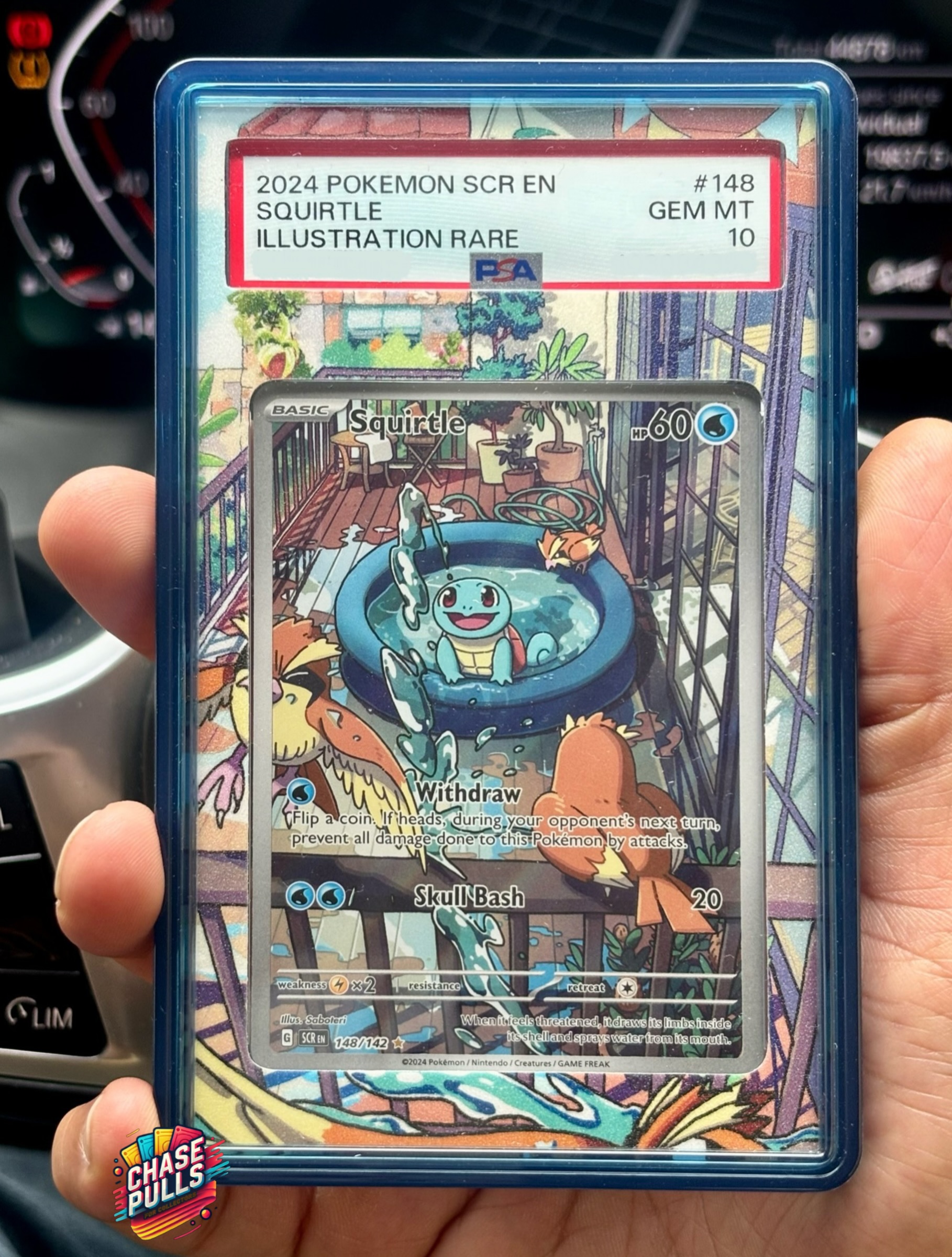 Squirtle always has the best artwork among the starters.
Pool day, warm balcony vibes, tiny friends watching over, and Squirtle just living his best life.💧✨